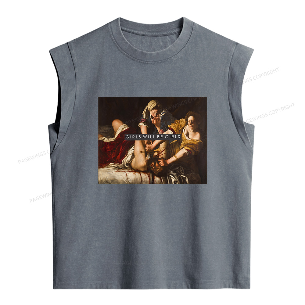 Pagewings Girls Will Be Girls Women's Washed Tank Top