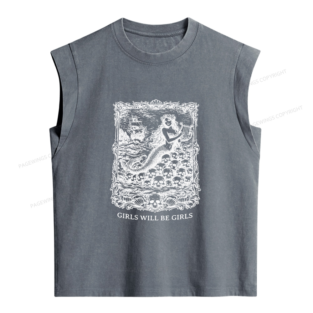 Pagewings Girls Will Be Girls Women's Washed Tank Top