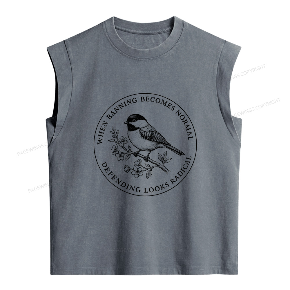 Pagewings Banned Books Women's Washed Tank Top