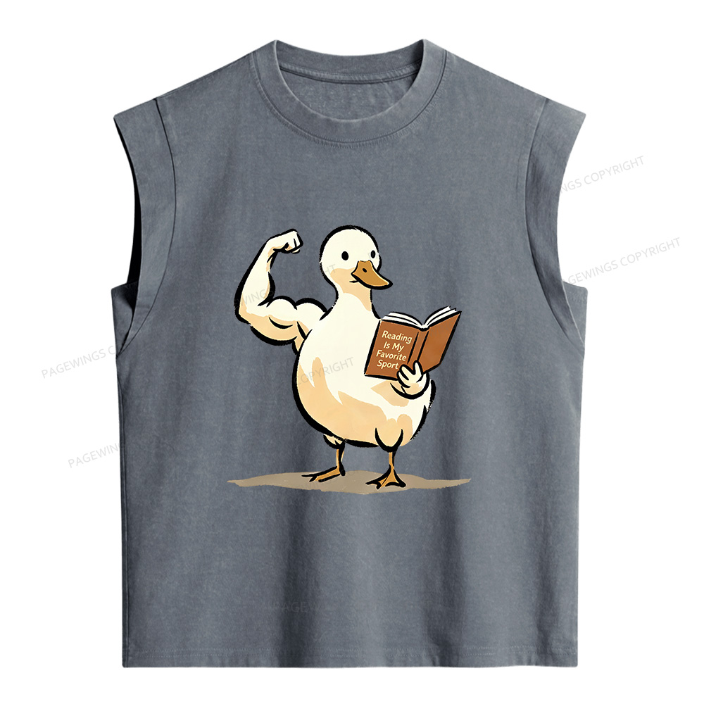 Pagewings Reading is My Favorite Sport Women's Washed Tank Top