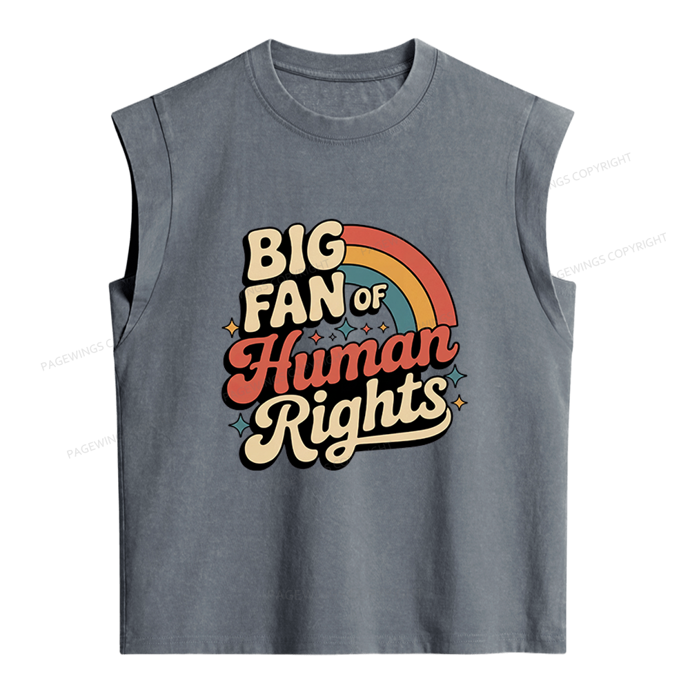 Pagewings Big Fan of Human Rights Women's Washed Tank Top