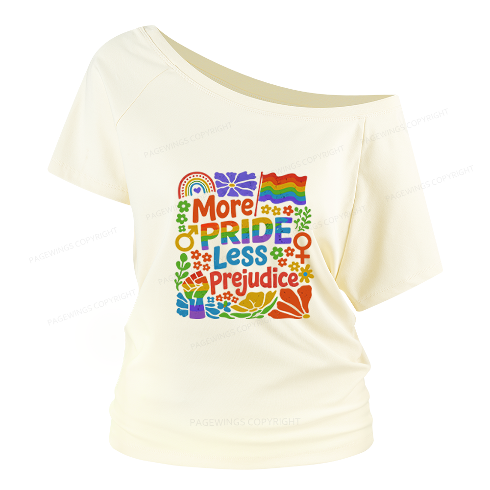 Pagewings More Pride Less Prejudice Women Off Shoulder T-shirts