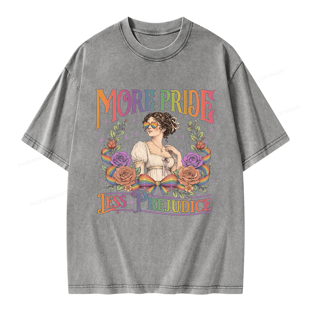 Pagewings More Pride Less Prejudice Unisex Washed T-shirt