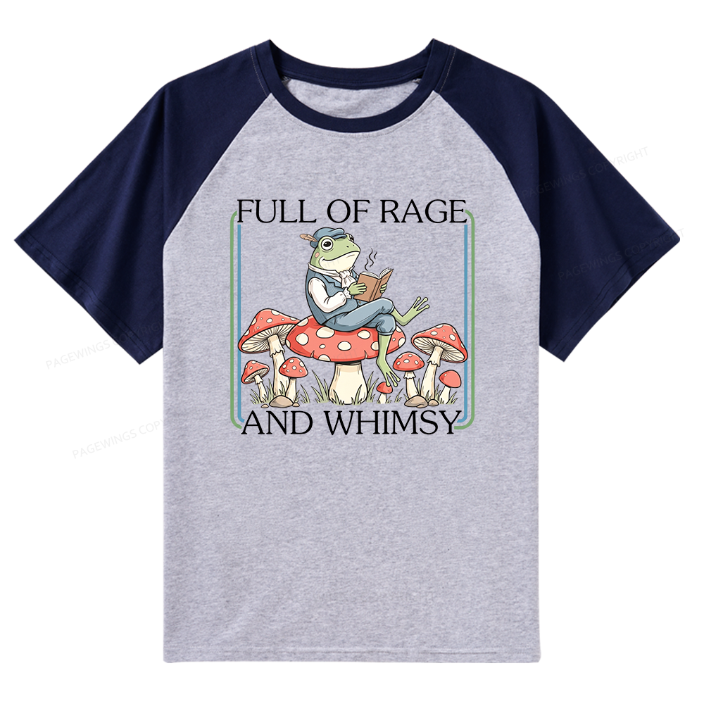 Pagewings Full Of Rage and Whimsy Raglan T-shirt