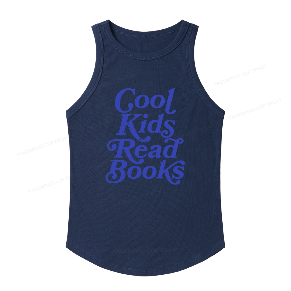Pagewings Slim Fit Cool Kids Read Books Women's Fitted Tank Top 