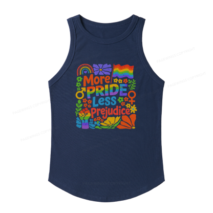Pagewings Slim Fit More Pride Less Prejudice Women's Fitted Tank Top 
