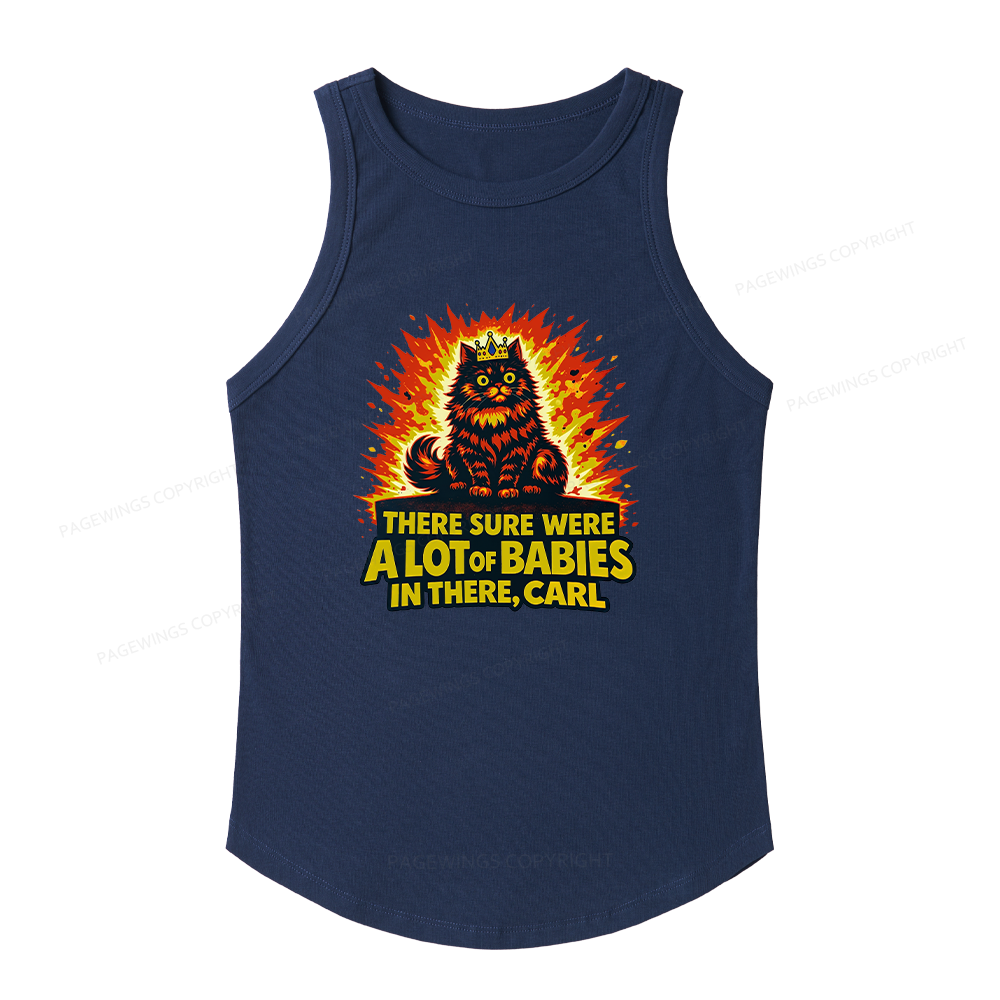 Pagewings Slim Fit A Lot Of Babies In There Women's Fitted Tank Top 