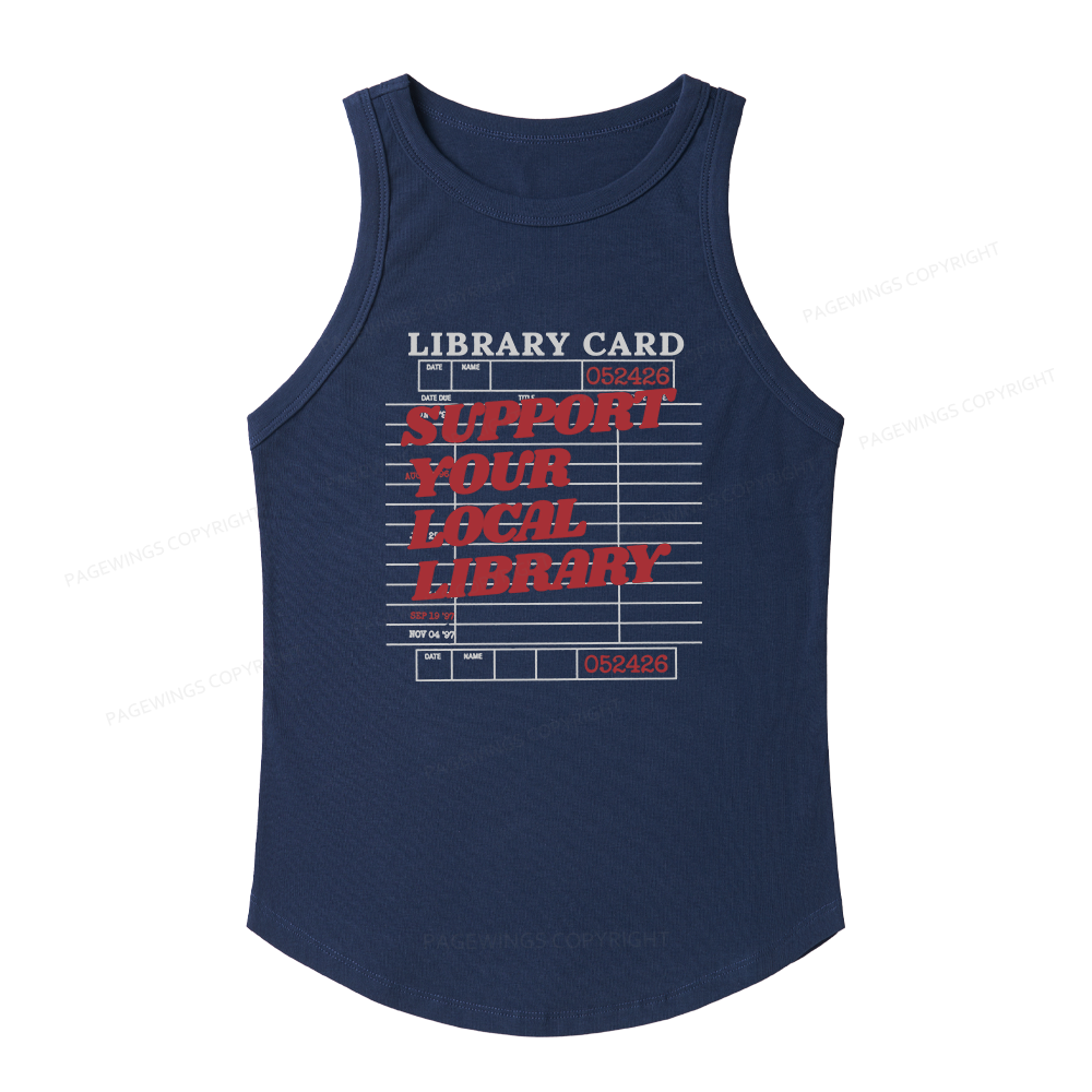 Pagewings Slim Fit Support your Local Library Women's Fitted Tank Top 