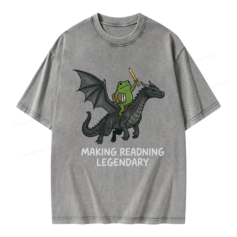 Pagewings Making Reading Legendary Unisex Washed T-shirt