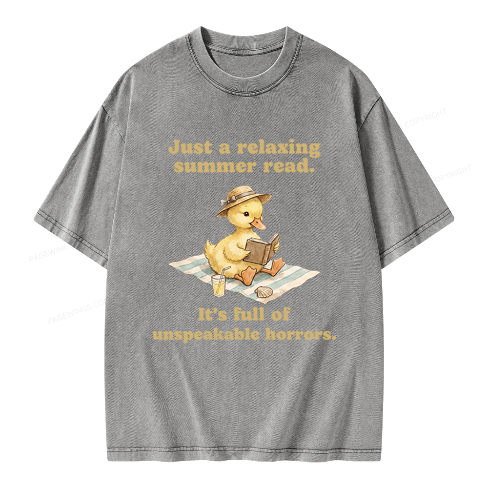 Pagewings Summer Read Unisex Washed T-shirt