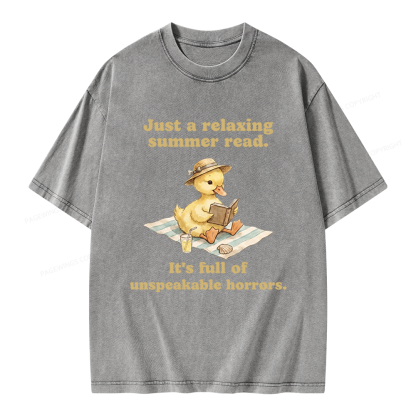 Pagewings Summer Read Unisex Washed T-shirt