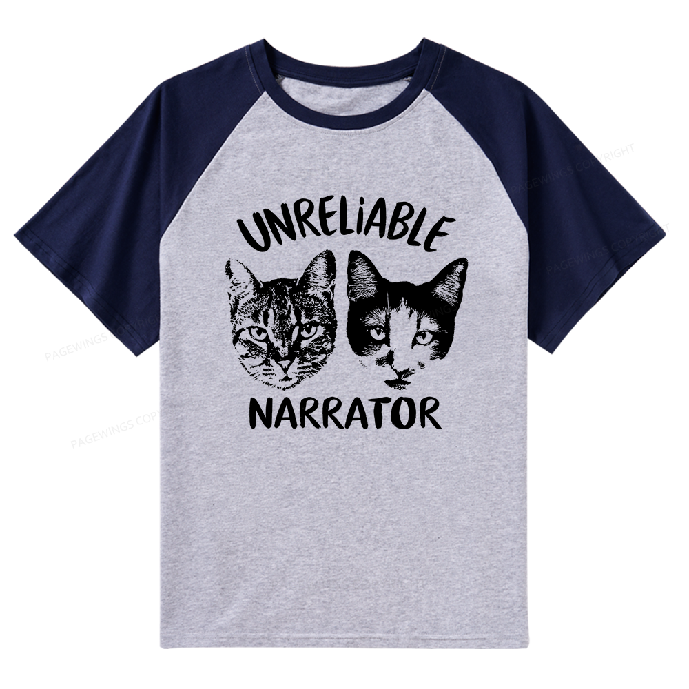 Pagewings Unreliable Narrator Raglan T-shirt