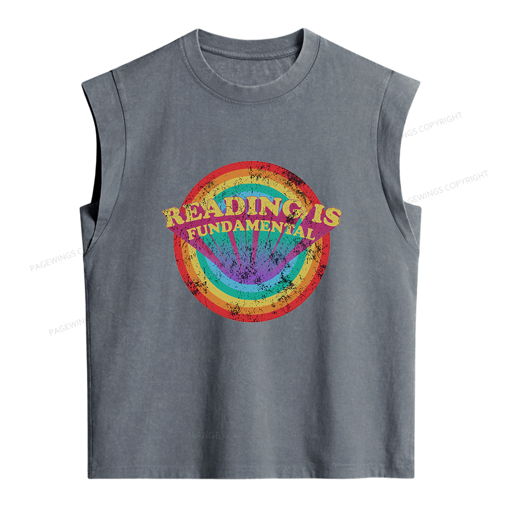 Pagewings Reading Is Fundamental Women's Washed Tank Top