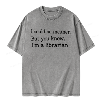 Pagewings I Could Be Meaner Unisex Washed T-shirt