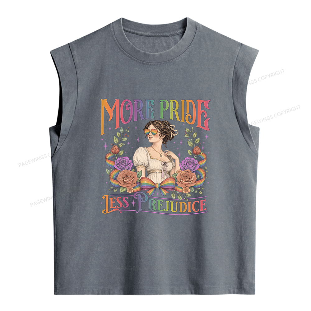 Pagewings More Pride Less Prejudice Women's Washed Tank Top