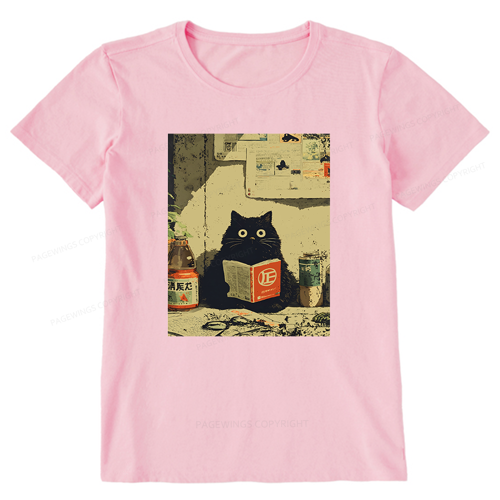 Pagewings Vintage Cat Book Unisex Classic T-shirt