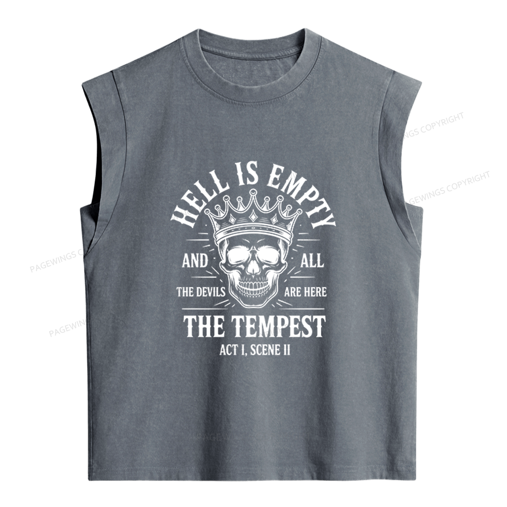 Pagewings Hell Is Empty And All The Devils Are Here Women's Washed Tank Top