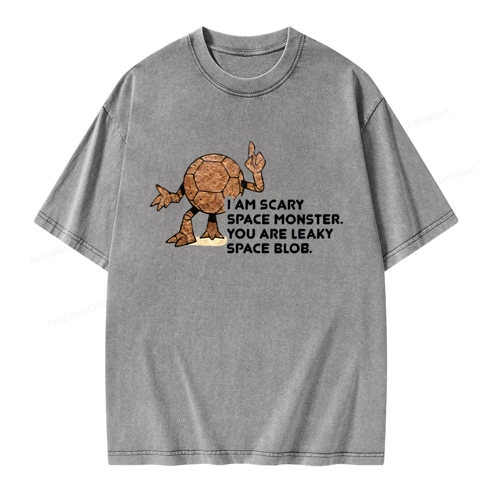 Pagewings I Am Scary Space Monster Unisex Washed T-shirt