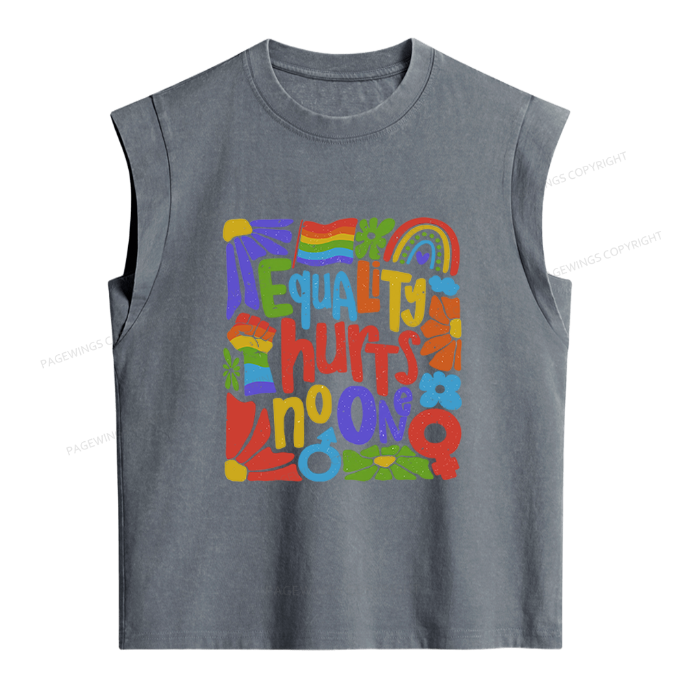 Pagewings Equality Hurts No One Women's Washed Tank Top
