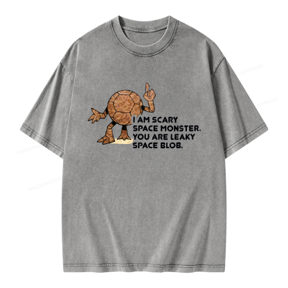 Pagewings I Am Scary Space Monster Unisex Washed T-shirt