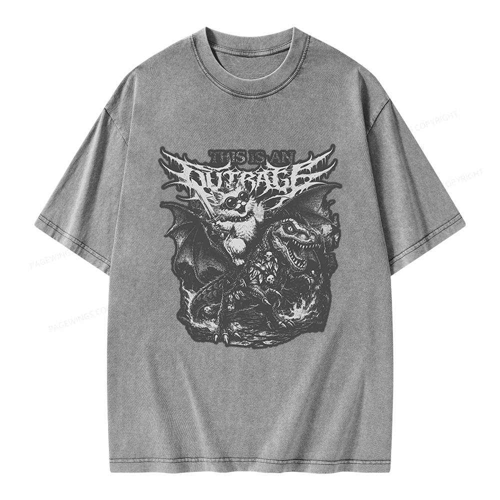 Pagewings This Is An Outrage Unisex Washed T-shirt