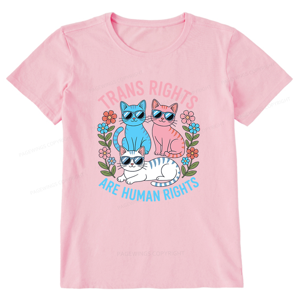 Pagewings Trans Rights Are Human Rights Cat Unisex Classic T-shirt