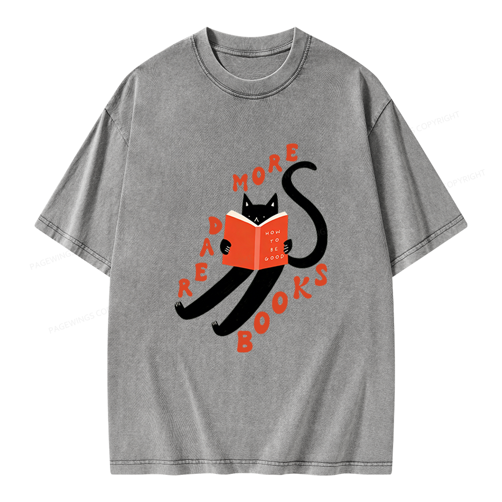 Pagewings Read More Books Unisex Washed T-shirt