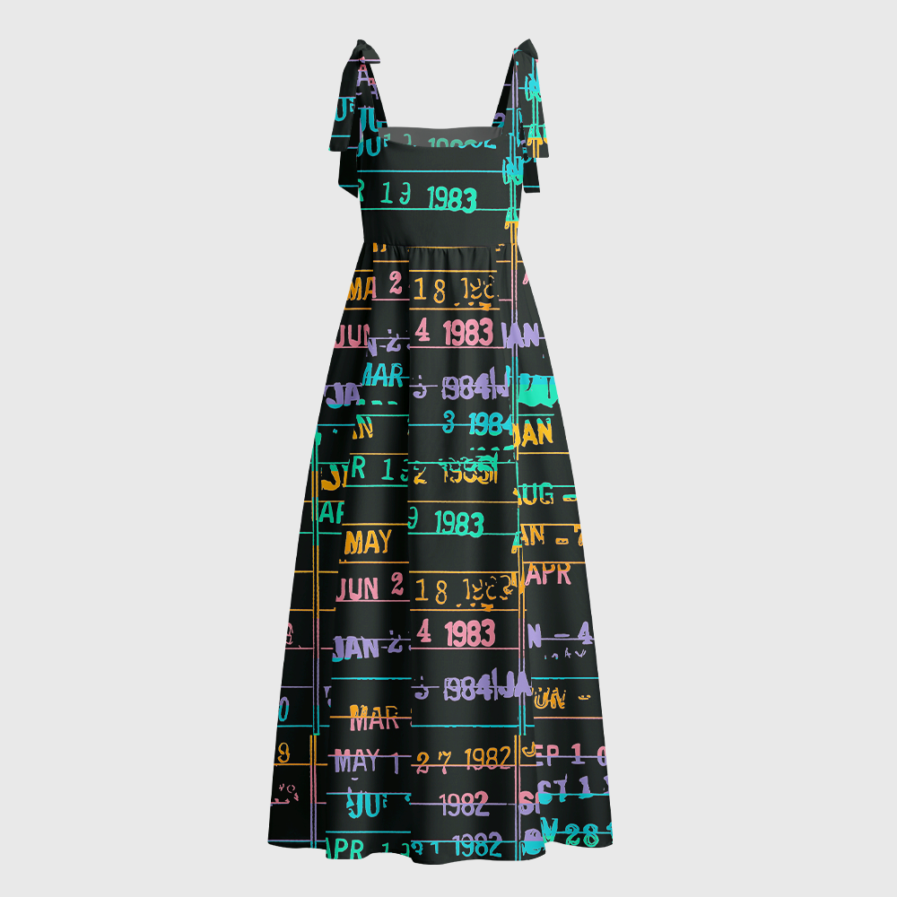 Pagewings Library Card Tie Shoulder Maxi Dress
