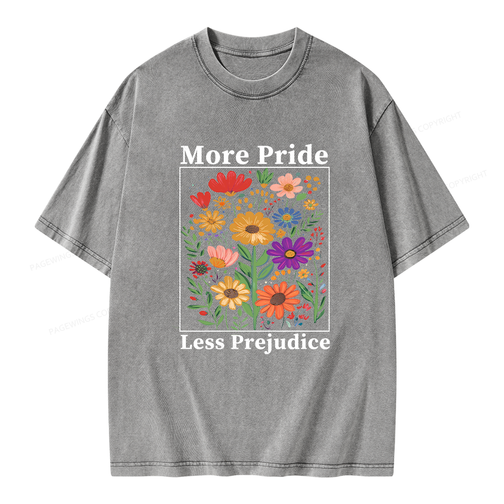 Pagewings More Pride Less Prejudice Unisex Washed T-shirt