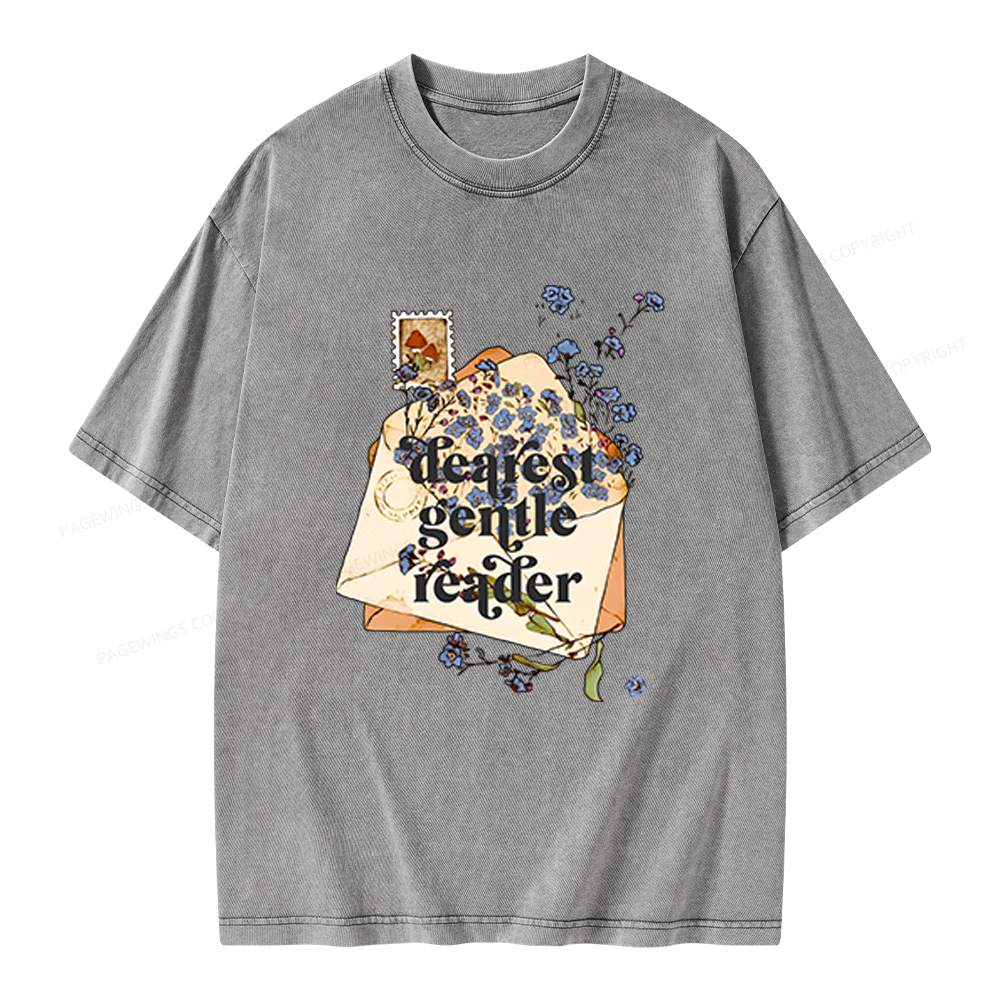 Pagewings Dearest Gentle Reader Unisex Washed T-shirt