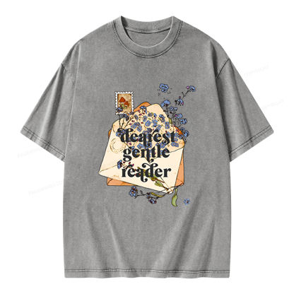 Pagewings Dearest Gentle Reader Unisex Washed T-shirt