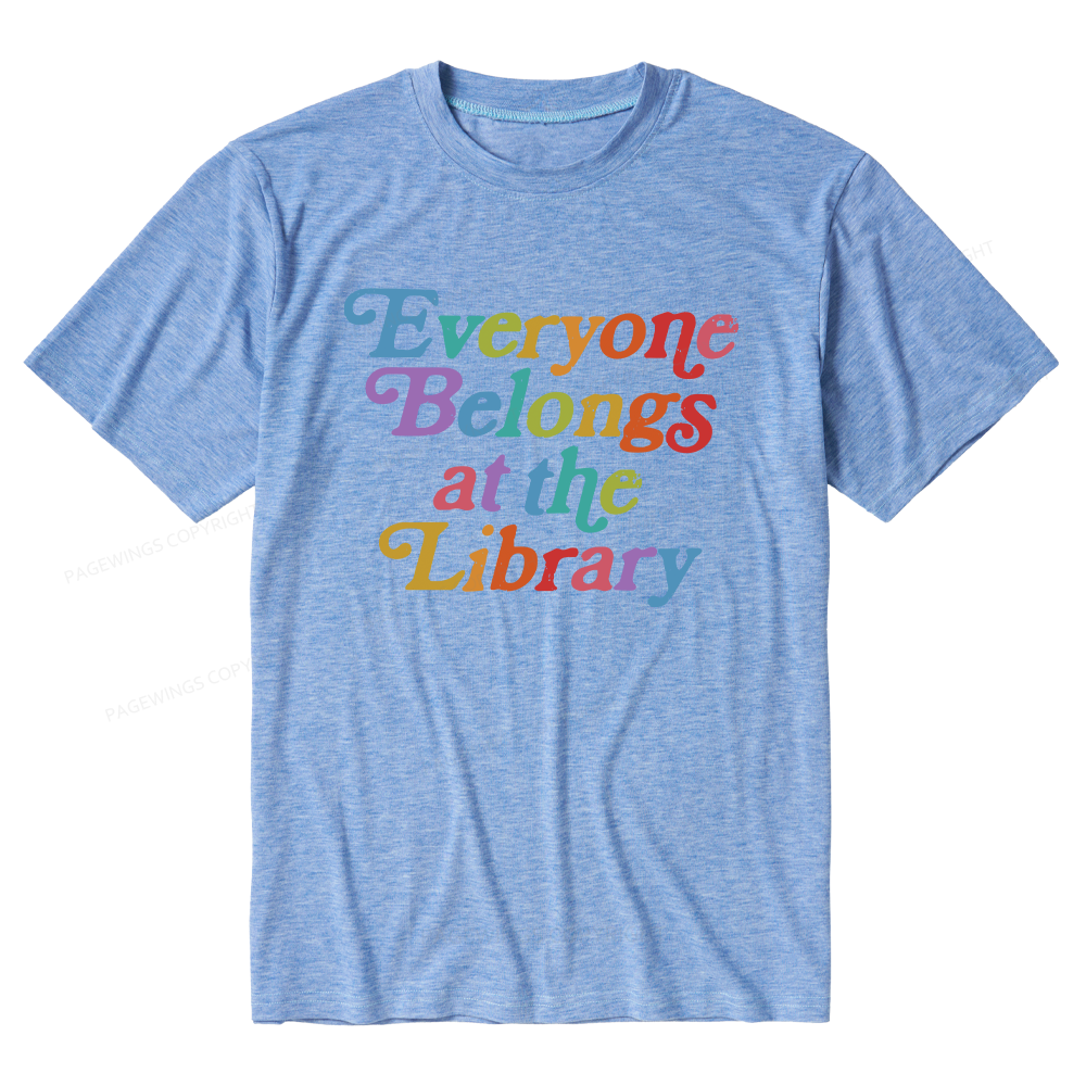 Pagewings Soft Everyone belongs at the library Unisex Heather T-Shirt