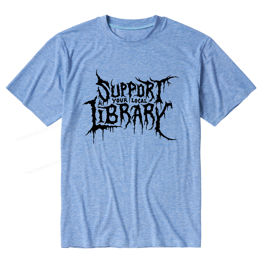Pagewings Soft Support Your Local Library Unisex Heather T-Shirt