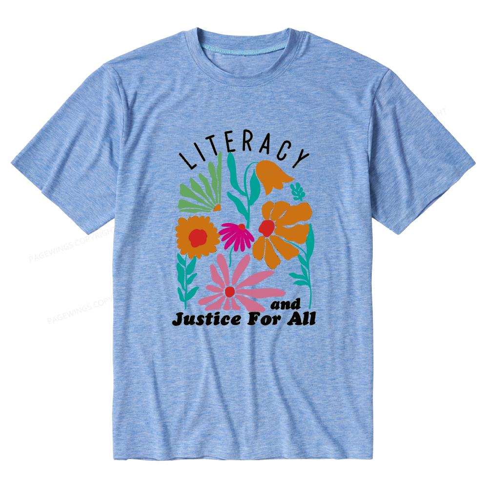 Pagewings Soft Literacy And Justice Unisex Heather T-Shirt