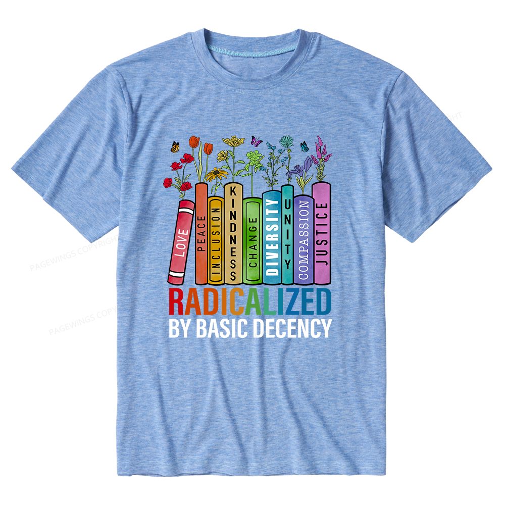 Pagewings Soft Radicalized by Basic Decency Unisex Heather T-Shirt