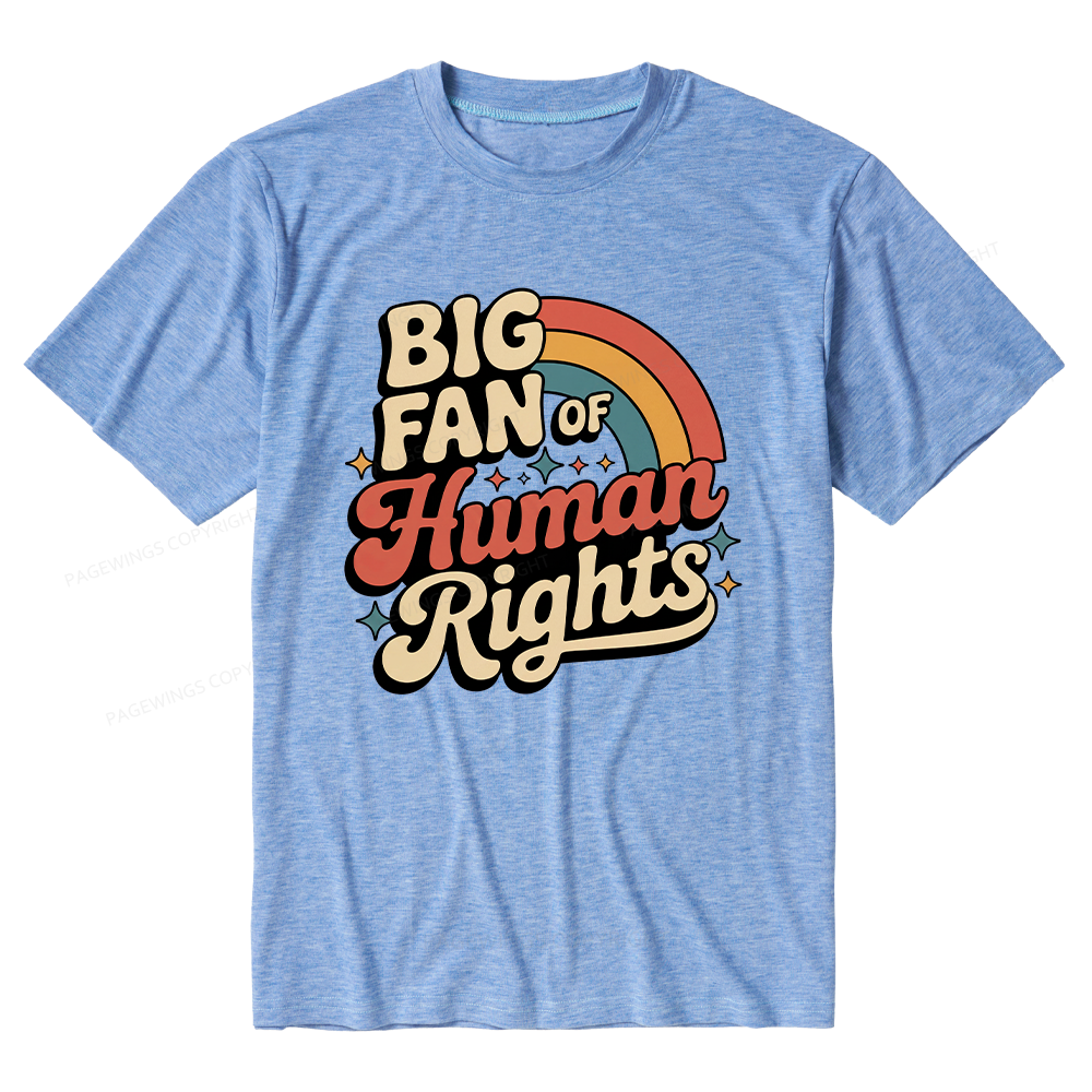 Pagewings Soft Big Fan of Human Rights Unisex Heather T-Shirt