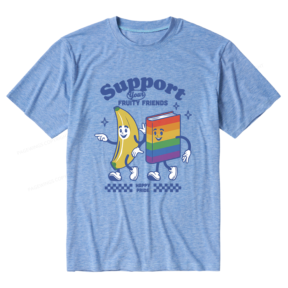 Pagewings Soft Fruity Friends Unisex Heather T-Shirt