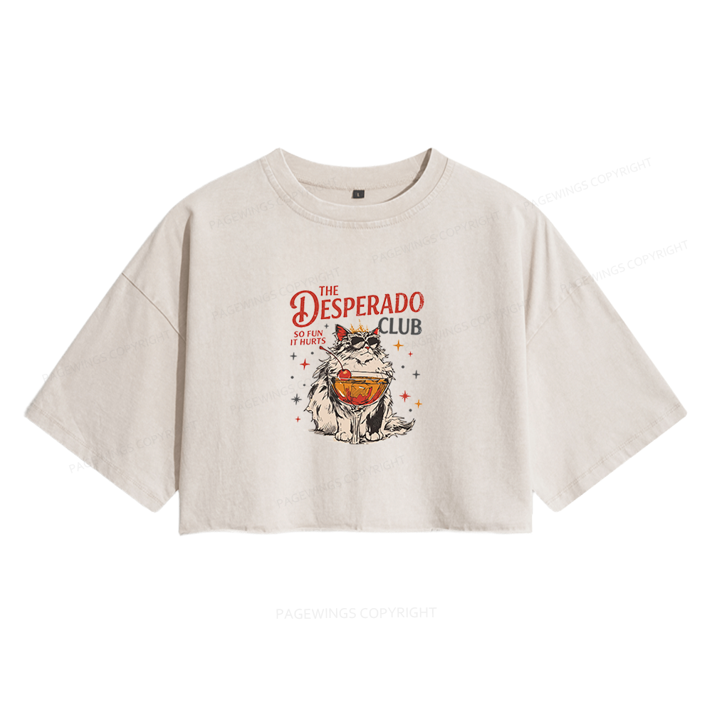 Pagewings Desperado Club Women's Washed Cropped T-shirt