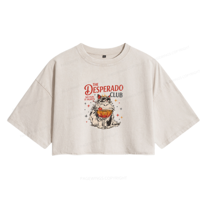 Pagewings Desperado Club Women's Washed Cropped T-shirt