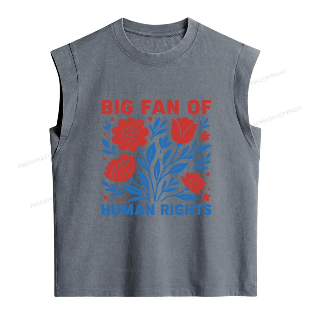 Pagewings Big Fan Of Human Rights Women's Washed Tank Top