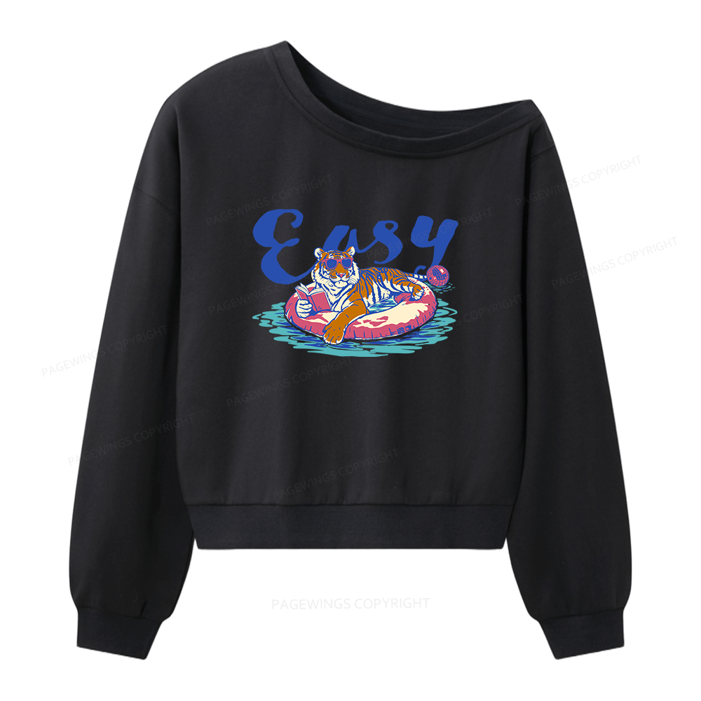 Pagewings Summer Reading Women Off Shoulder Sweatshirt