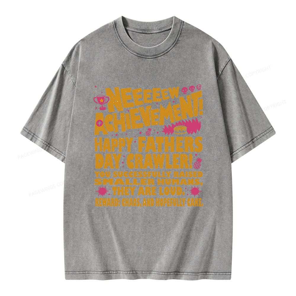 Pagewings Dad Achievement Unisex Washed T-shirt