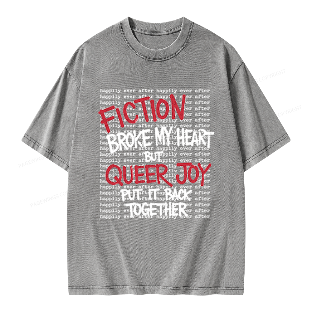 Pagewings Fiction Broke My Heart Unisex Washed T-shirt
