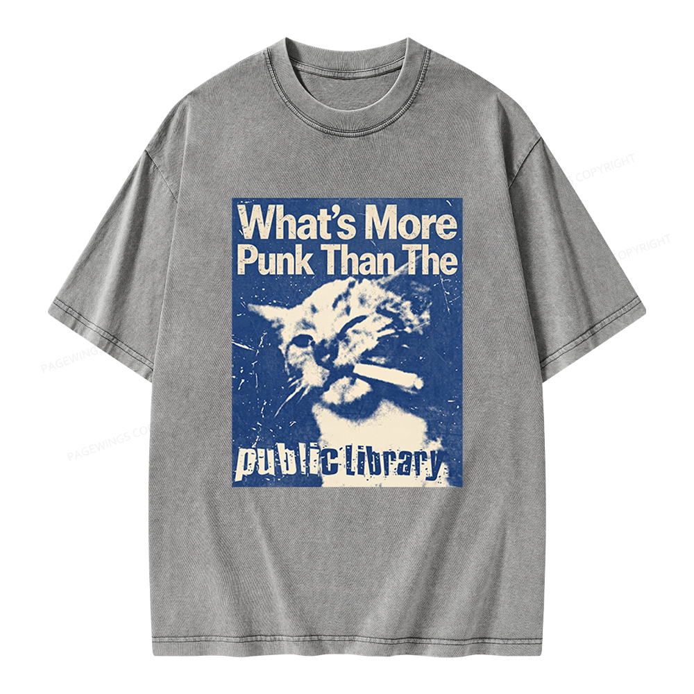 Pagewings What's More Punk Than The Public Library Unisex Washed T-shirt