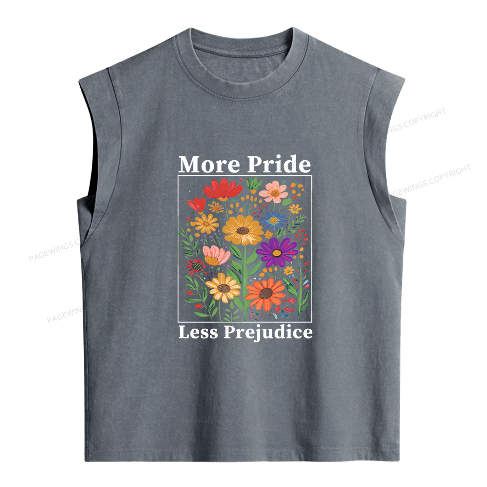 Pagewings More Pride Less Prejudice Women's Washed Tank Top