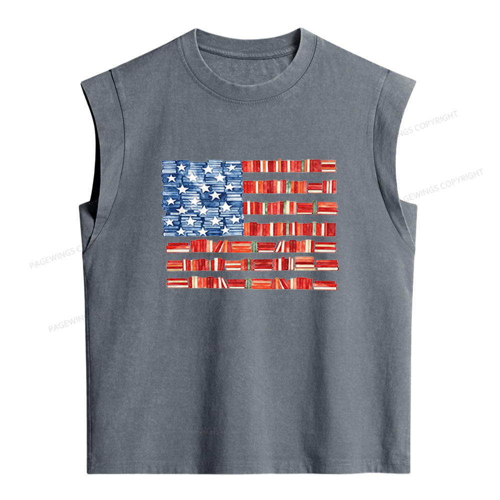 Pagewings Book Flag Women's Washed Tank Top