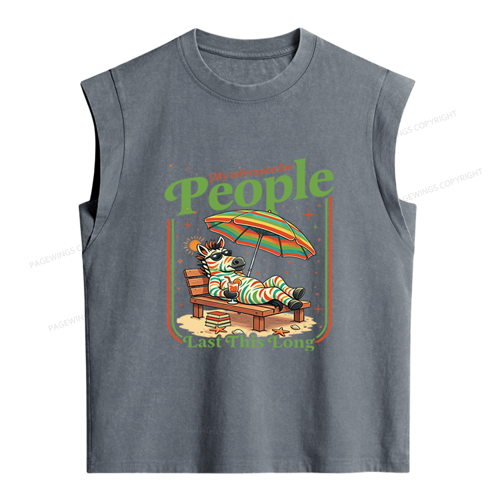 Pagewings Funny Zebra Women's Washed Tank Top