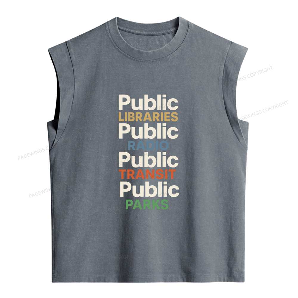 Pagewings Public Libraries Women's Washed Tank Top
