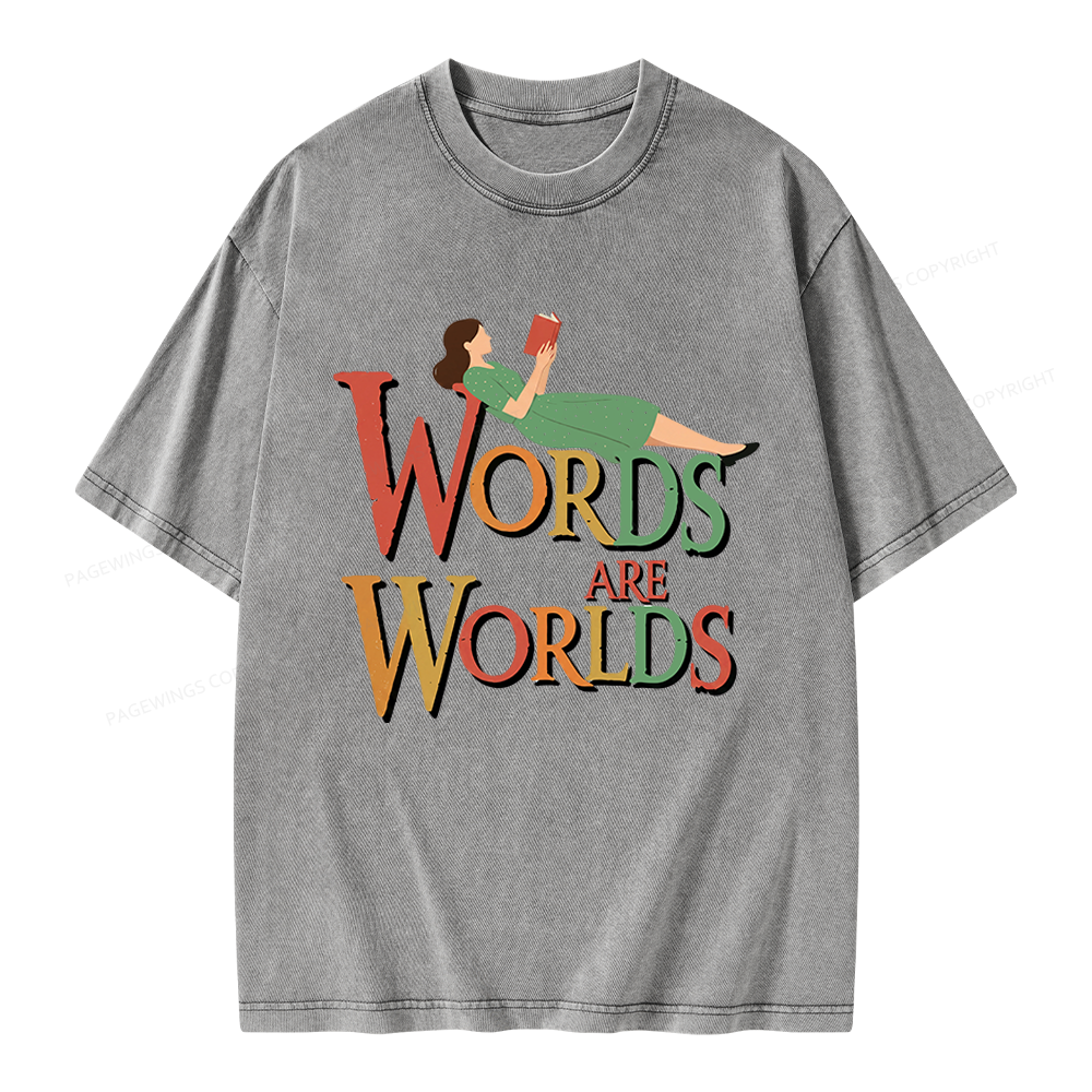 Pagewings Words Are Worlds Unisex Washed T-shirt