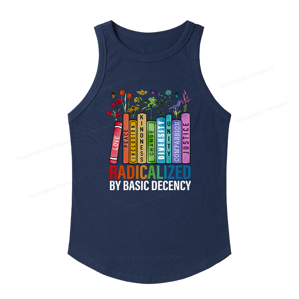 Pagewings Slim Fit Radicalized by Basic Decency Women's Fitted Tank Top